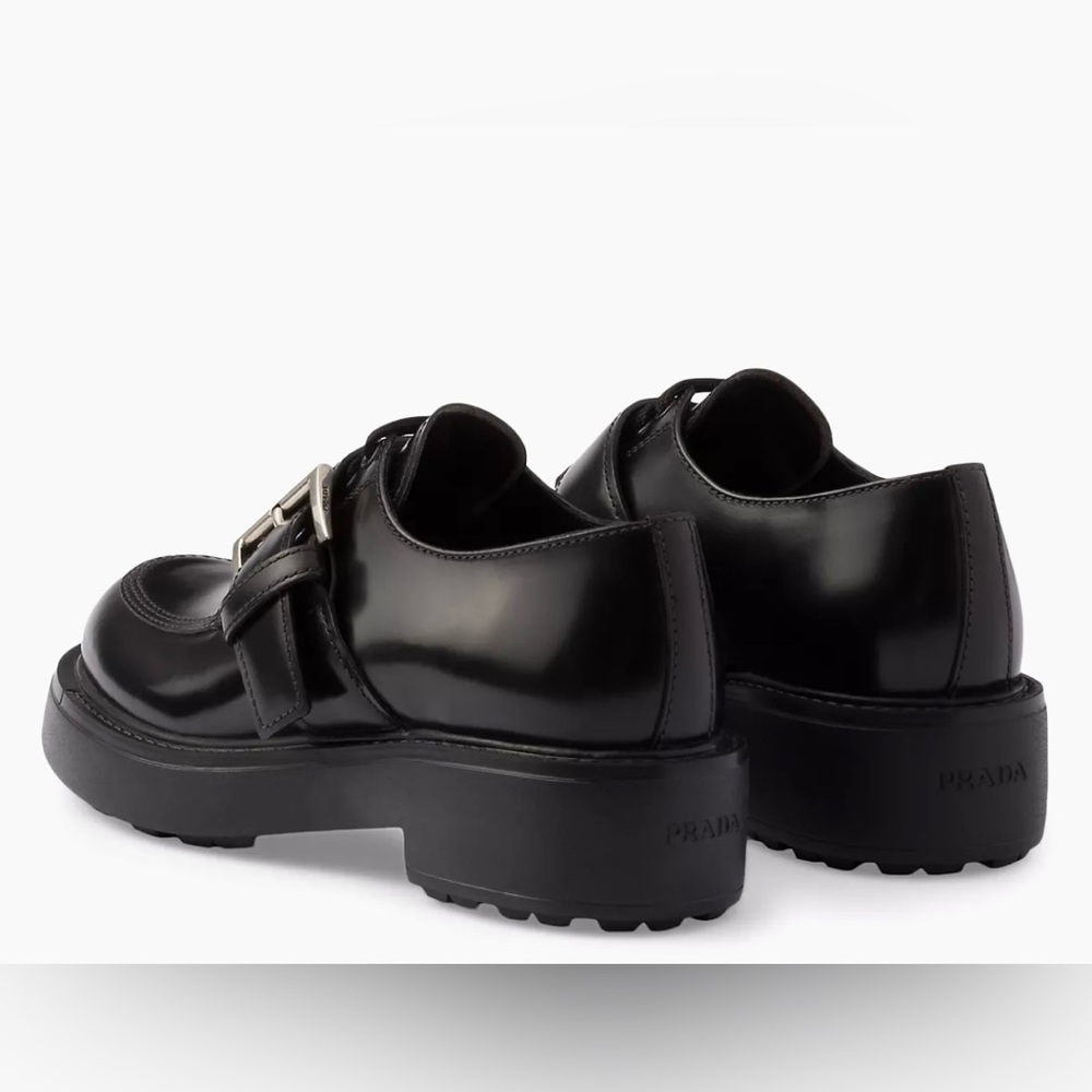 Brand new Prada brushed leather lace up shoes size 40 - Picture 2 of 5